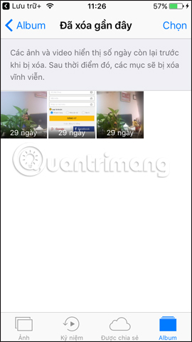 Khôi phục ảnh đã xóa