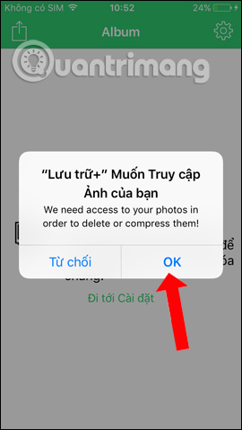 Truy cập album trên thiết bị