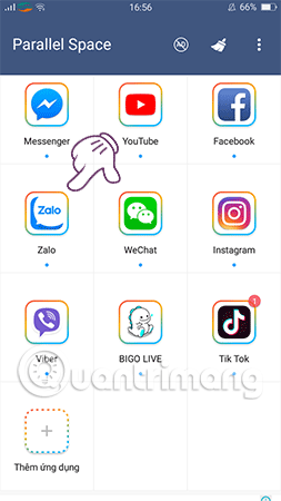 Chọn vào biểu tượng Zalo