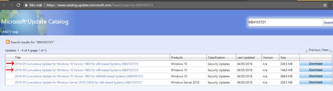 Microsoft Update Catalog