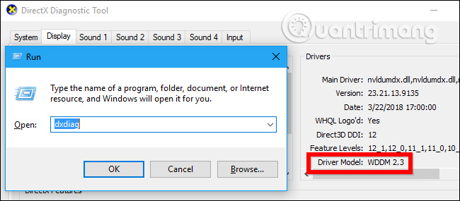 Kiểm tra phiên bản WDDM