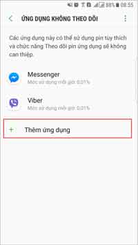 Thêm ứng dụng vô hiệu hóa