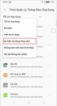 Chọn không hiển thị nội dung nhạy cảm