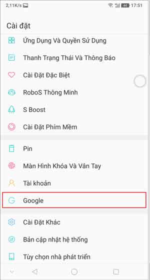 Vào Google trên thiết bị
