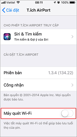 Kiểm tra mạng Wi-Fi xong, bạn nên thu hồi quyền quét mạng Wi-Fi của ứng dụng 