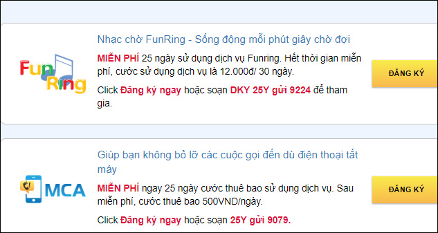 Dịch vụ FunRing, MCA 