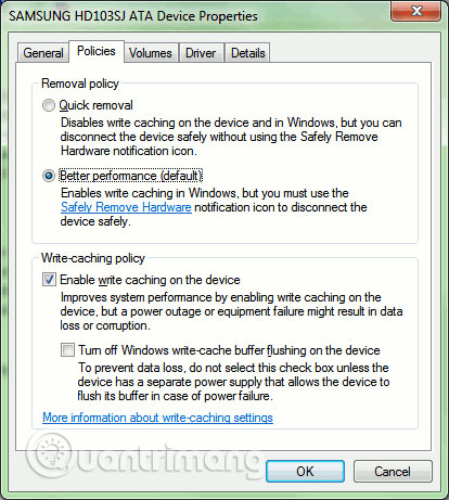 Bật ghi dữ liệu trên thiết bị