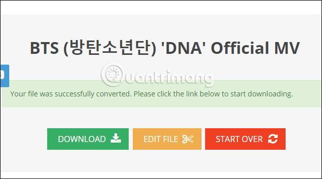 Tải file âm thanh trên YoutubeMP3