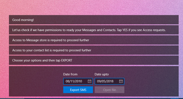 Cách sao lưu tin nhắn SMS cho Windows 10