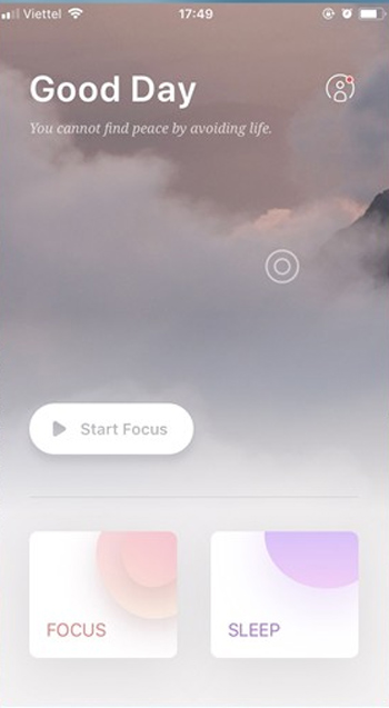 Tide bao gồm 02 tab chức năng chính là Focus và Sleep