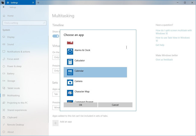 Clipboard trong Settings