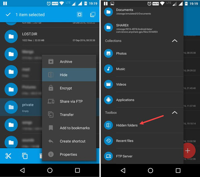Ẩn file và thư mục