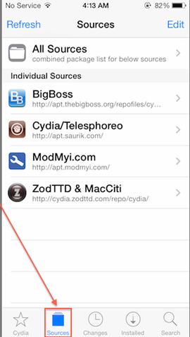 Thêm nguồn trên Cydia