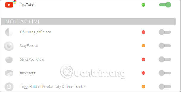 Những tiện ích vô hiệu hóa