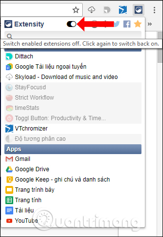 Vô hiệu hóa tiện ích