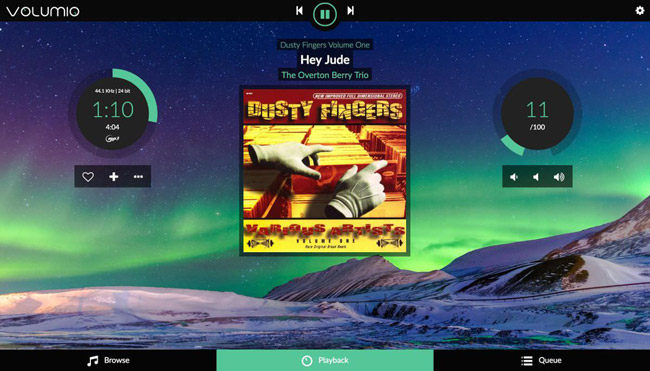 Volumio cho phép điều chỉnh việc phát lại nhạc