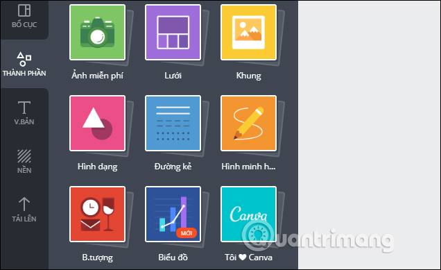 Chọn thành phần cho thiết kế