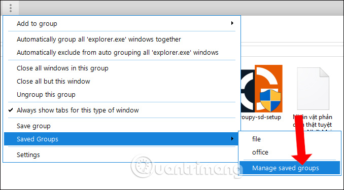 Quản lý nhóm đã tạo trên Groupy