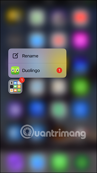 Chuyển đến bất cứ ứng dụng nào trong thư mục có thông báo