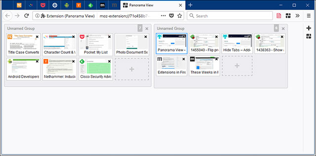 Nhóm và ẩn tab bằng tiện ích Panorama View
