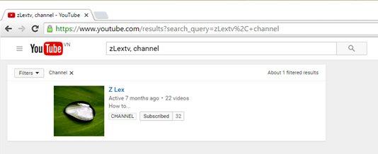 Tìm chính xác một kênh (channel) trên YouTube