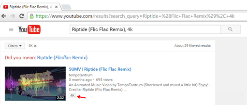 Tìm video chất lượng cao trên Youtube