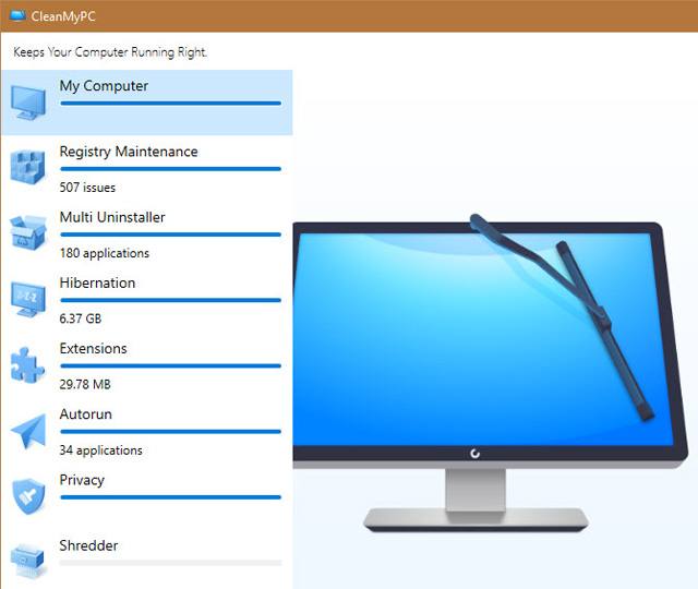 Giao diện chính của CleanMyPC
