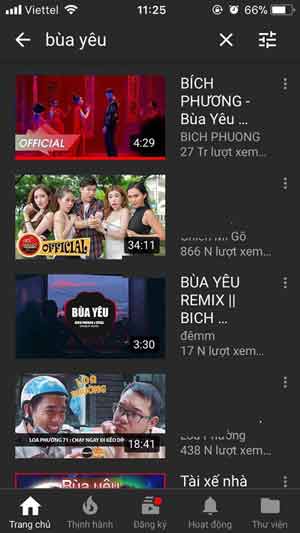 Lựa chọn Youtube để xem 