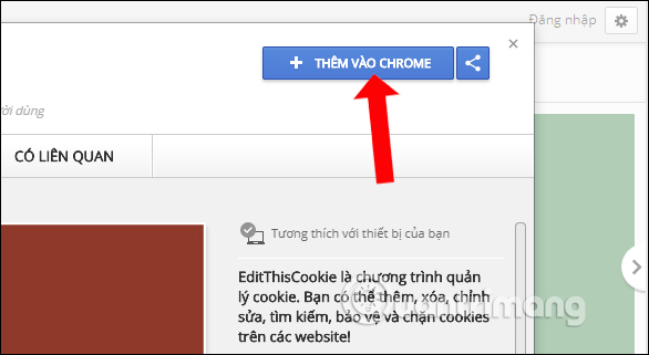 Cài đặt tiện ích EditThisCookies