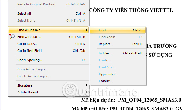 Tìm kiếm từ trên PDF