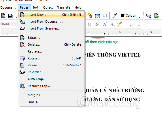 Thêm trang mới vào PDF