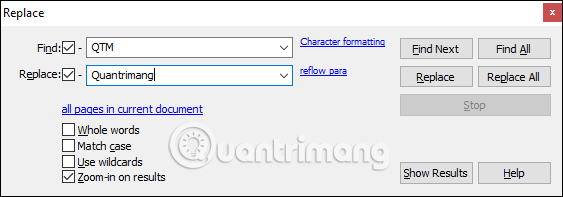 Thay thế từ trên PDF