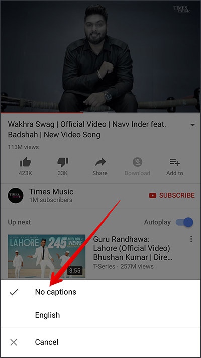 Bật phụ đề YouTube trên điện thoại