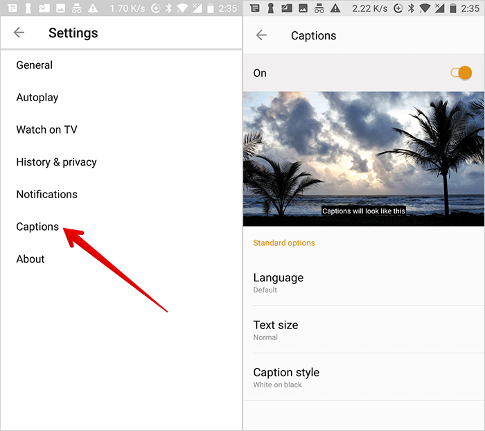 Bật phụ đề và tùy chỉnh phụ đề YouTube trên Android