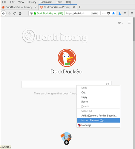 Chọn Inspect Element