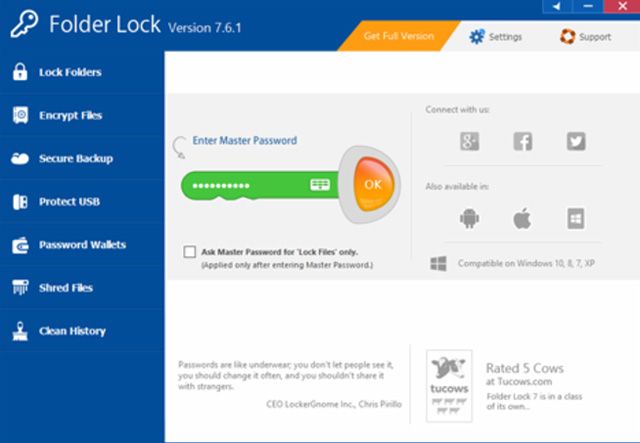 Phần mềm Folder Lock