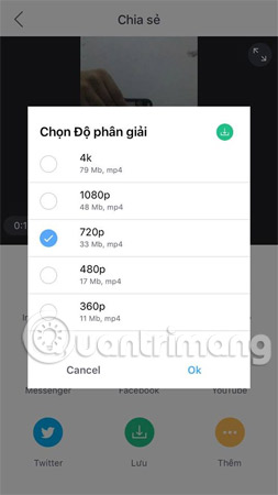 Chọn chất lượng video