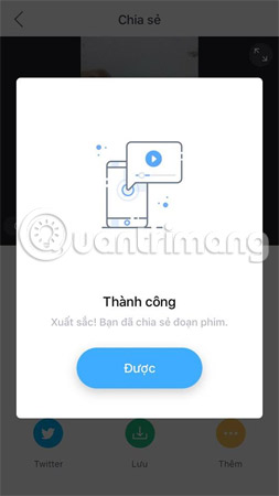 Đã lưu video thành công