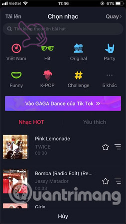 Chọn mục Tải lên