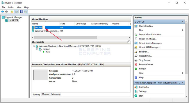 Chọn máy ảo muốn đổi tên