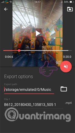 Chạm vào biểu tượng tắt âm thanh