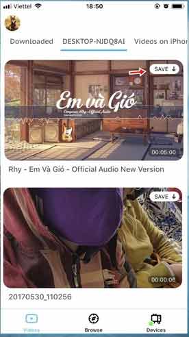 Dữ liệu hiển thị trên điện thoại