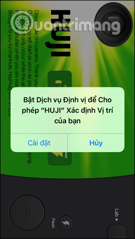 Bật vị trí cho HUJI Cam
