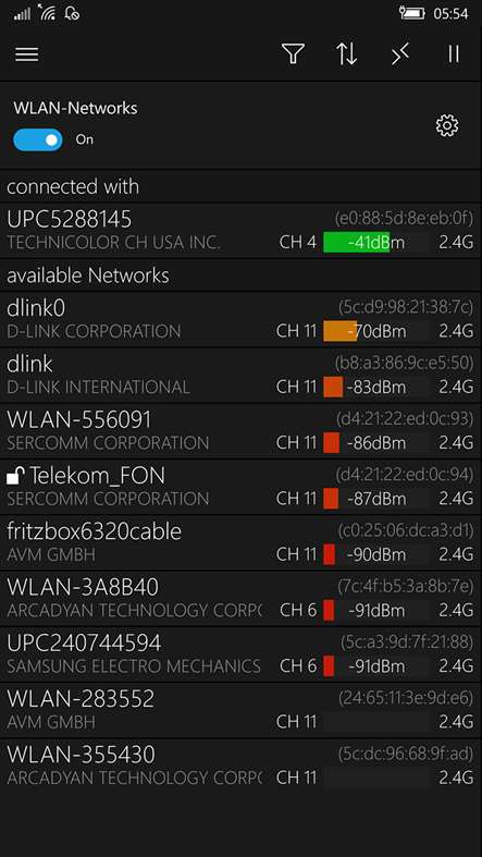 Lọc, sắp xếp và nhóm các mạng có sẵn
