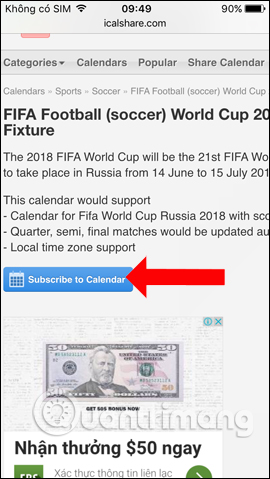 Theo dõi lịch thi đấu World Cup trên iPhone
