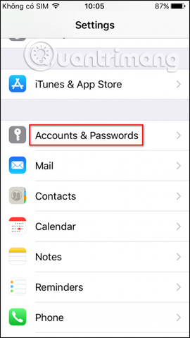 Truy cập tài khoản và mật khẩu 