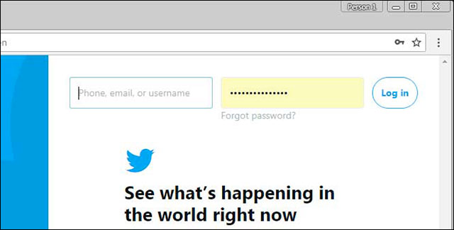 Biểu tượng chìa khóa khi có mật khẩu được lưu