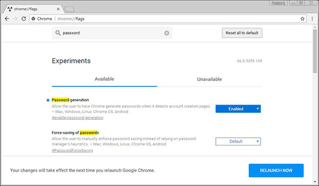 Bật tính năng tạo mật khẩu