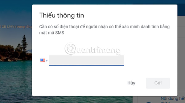 Điền số điện thoại là mật mã