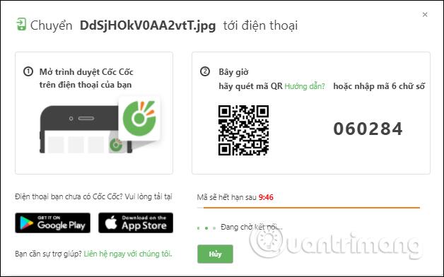 Hiện mã 6 chữ số 